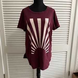 Anthropologie Maroon Sunrise Tee